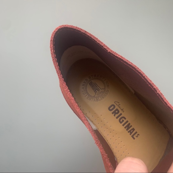 COPY - COPY - Size 10.5 | Men’s Clark’s Salmon Red Desert Shoes - Picture 11 of 13